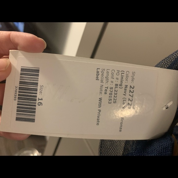 NWT Christina Wu Navy Lace Dress - Picture 8 of 11